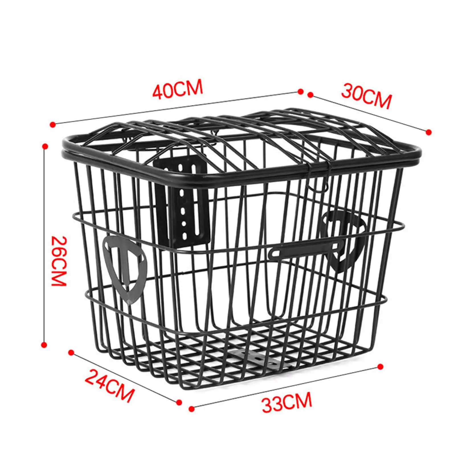 Electric Bike Basket Iron Multifunctional Bike Rear Storage Basket Large Capacity Cycling Basket with Lid for Pets Bags Food