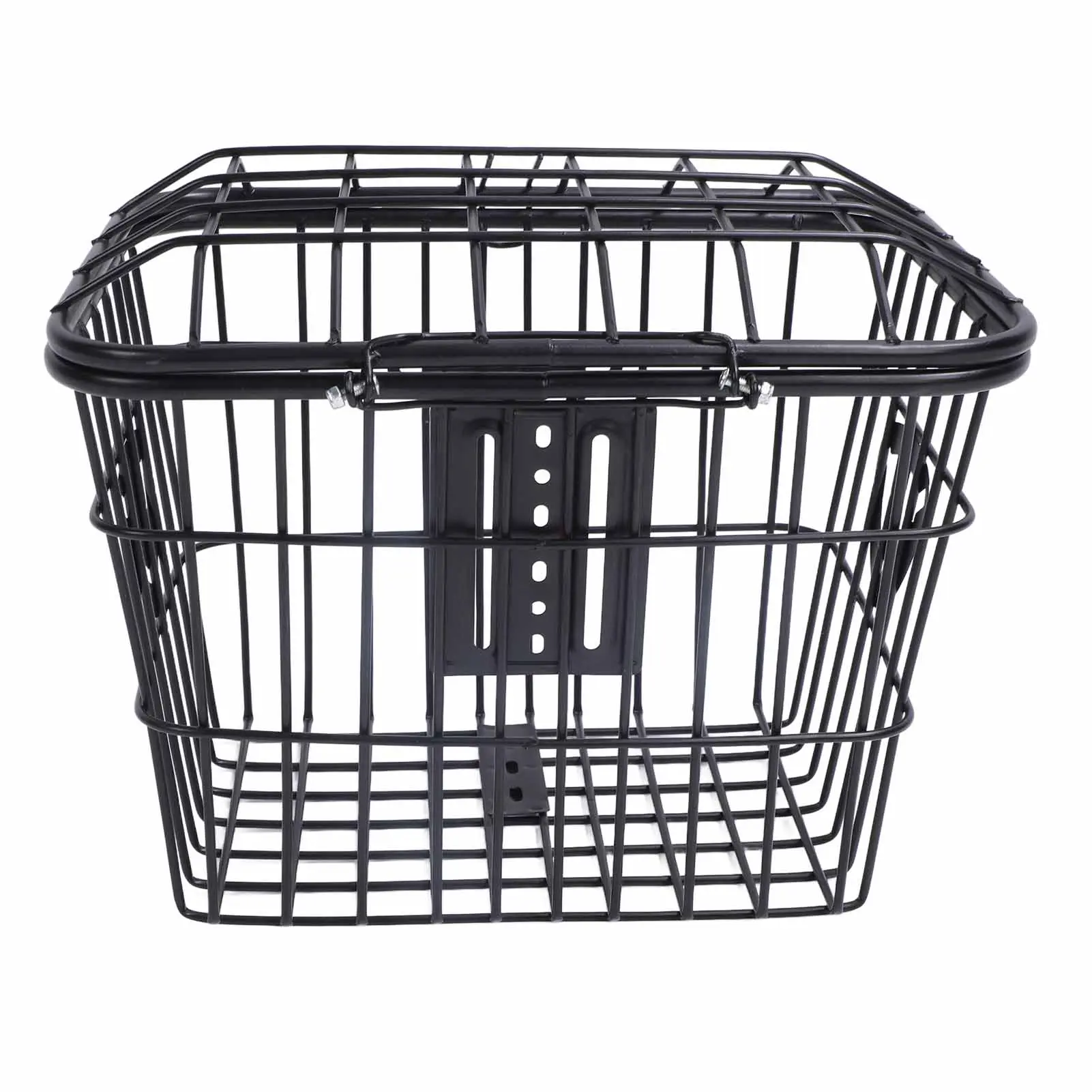 Electric Bike Basket Iron Multifunctional Bike Rear Storage Basket Large Capacity Cycling Basket with Lid for Pets Bags Food