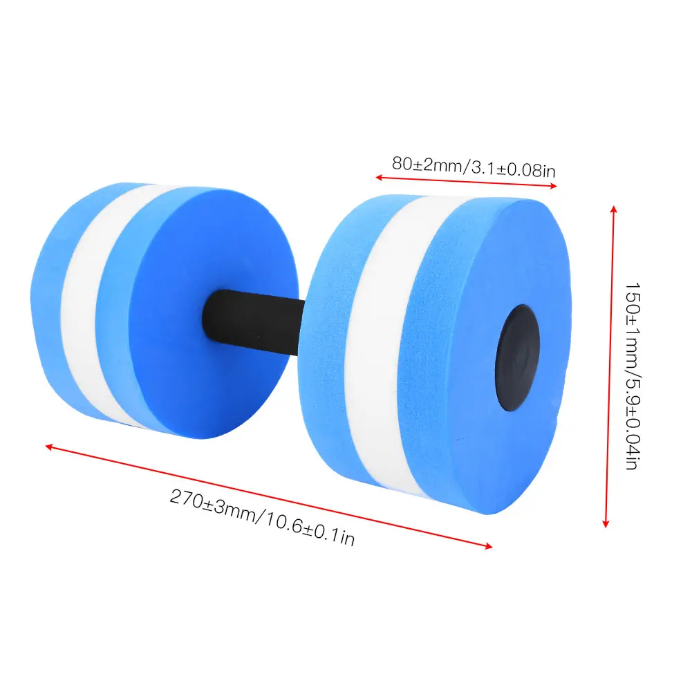 Floating Dumbbell Eco Friendly Rubber Foam Water Floating Dumbbell Fitness Equipment for Water Sports Indoor Sports