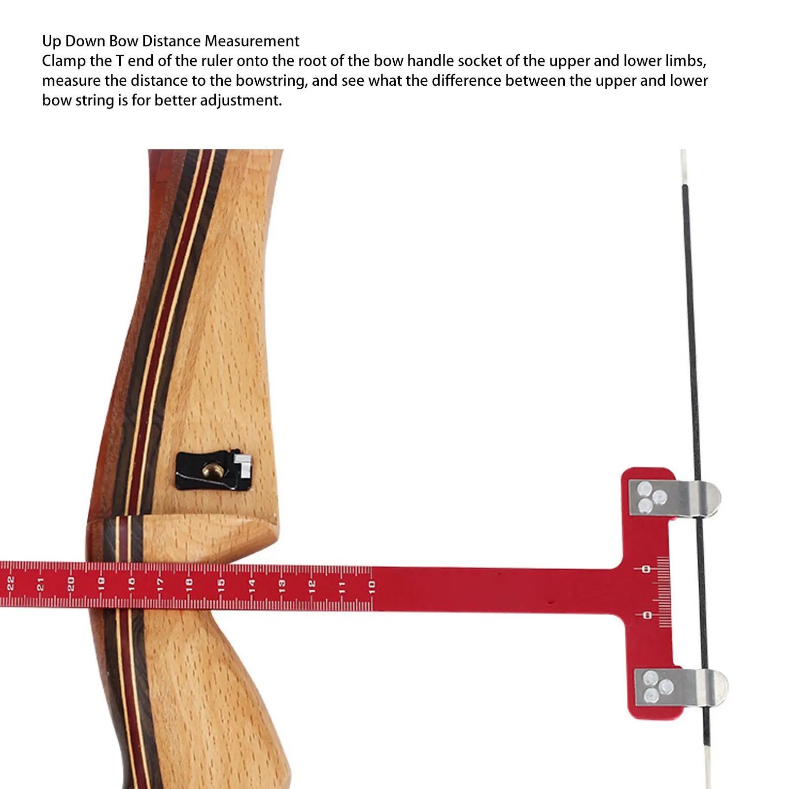 Archery Bow Adjustment T Shaped Bow Square Compound Recurve Archery Bow Adjustment Ruler Stainless Steel Bowstring Measurement