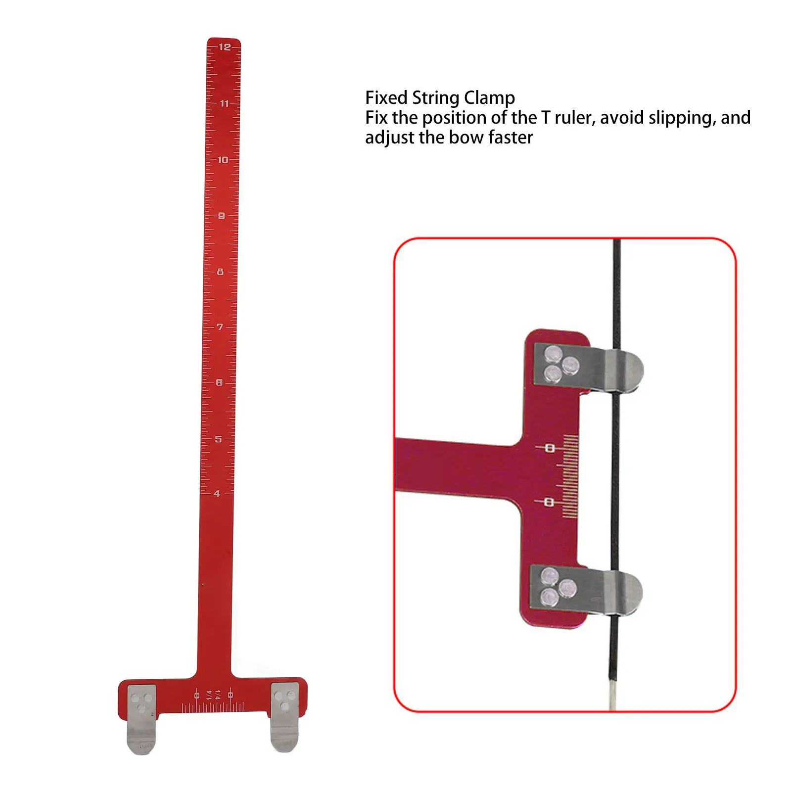 Archery Bow Adjustment T Shaped Bow Square Compound Recurve Archery Bow Adjustment Ruler Stainless Steel Bowstring Measurement