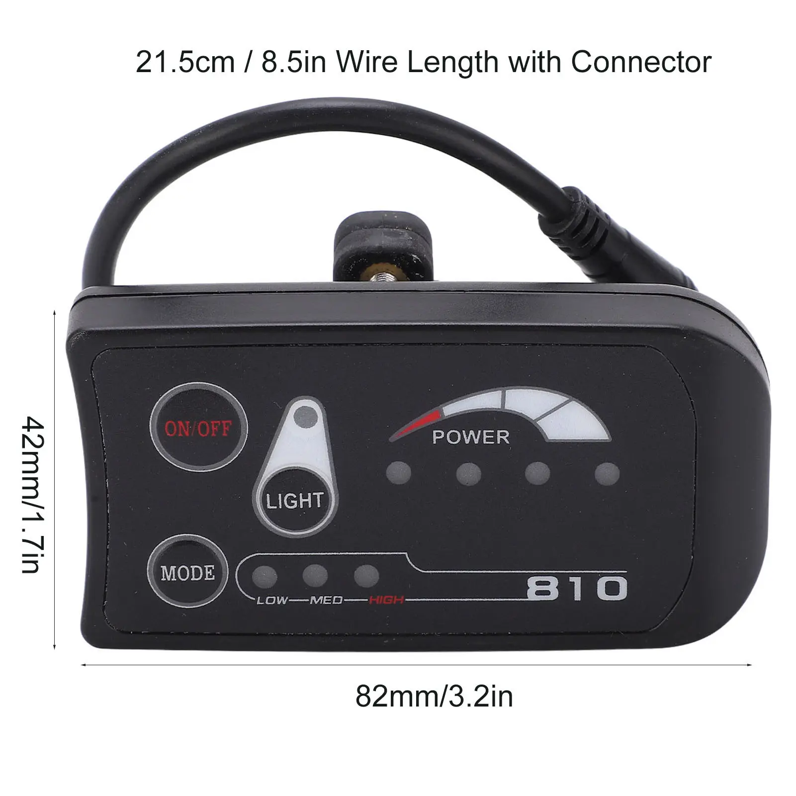 Electric Bicycle LED Display Control Panel 36V 48V LED Display Meter Waterproof Interface for Electric Bike 22.2mm Dia Handlebar