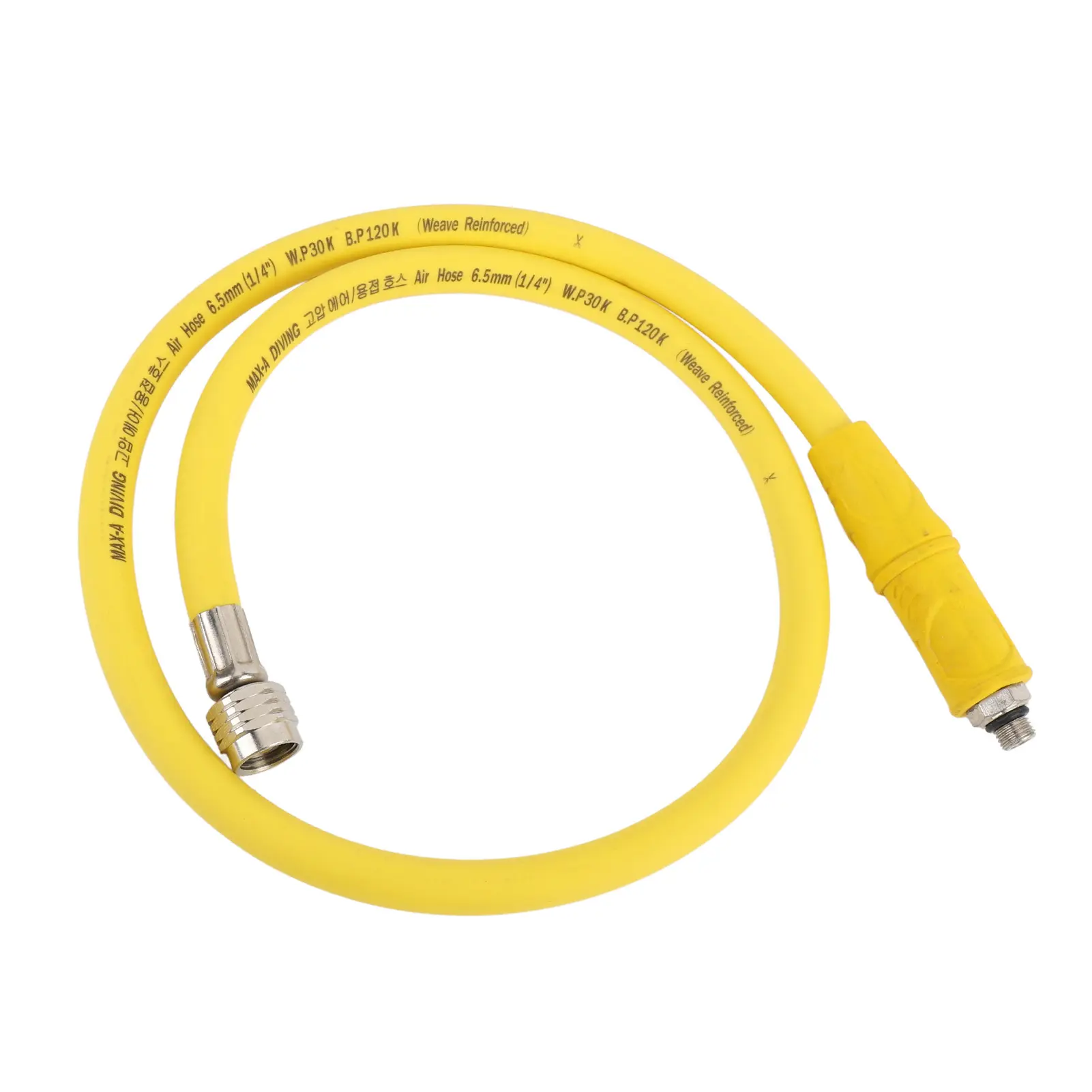 31.5in Diving Medium Pressure Hose PVC Aluminum Alloy Medium Pressure Tube for Second Stage Regulator Scuba Diving Equipment