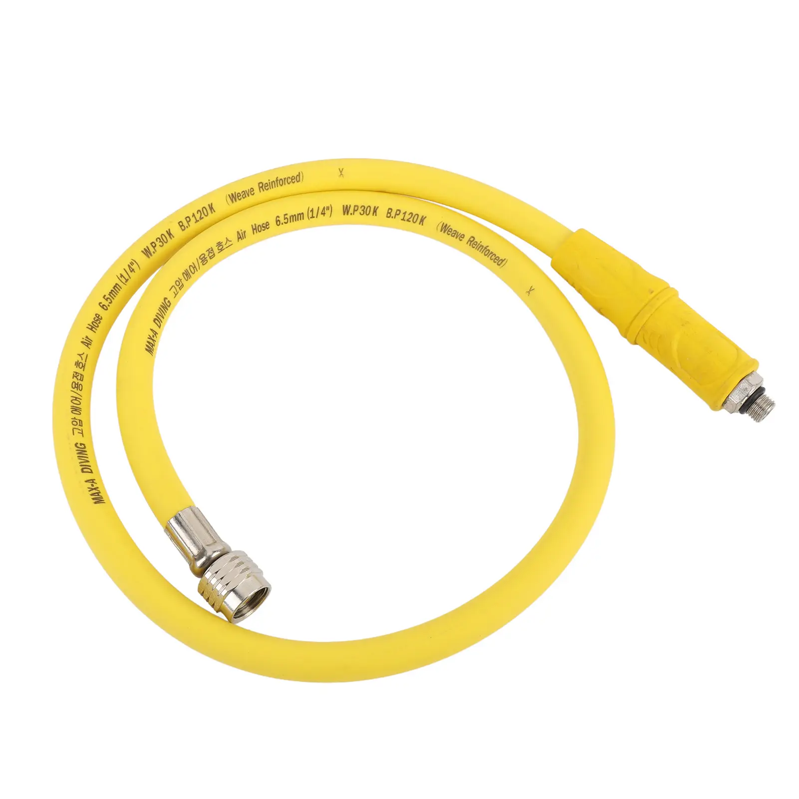 31.5in Diving Medium Pressure Hose PVC Aluminum Alloy Medium Pressure Tube for Second Stage Regulator Scuba Diving Equipment