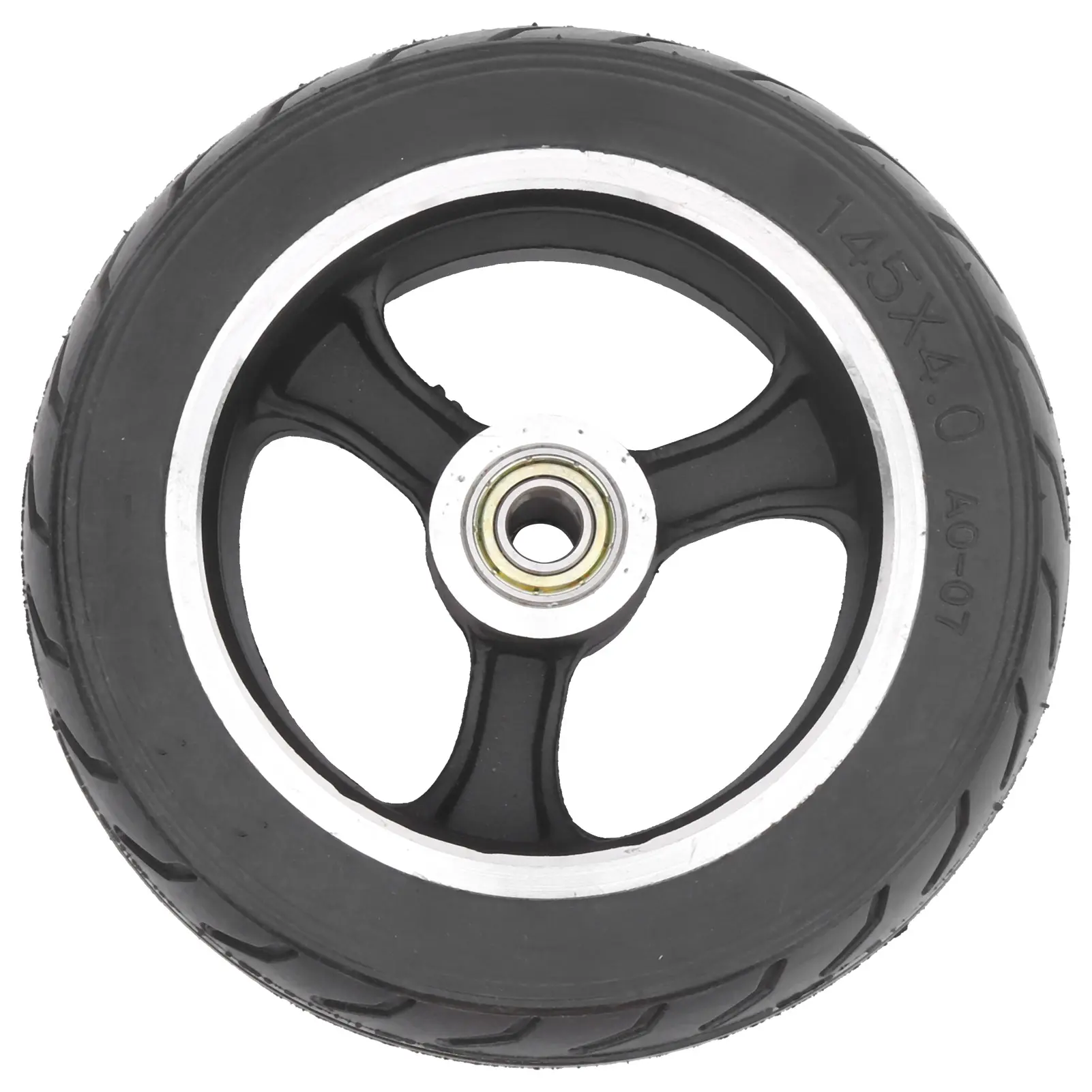 6 Inch Solid Wheel 145x4.0 Rubber Wear Resistant Solid Flat Free Explosion Proof Wheel Set for Electric Scooters