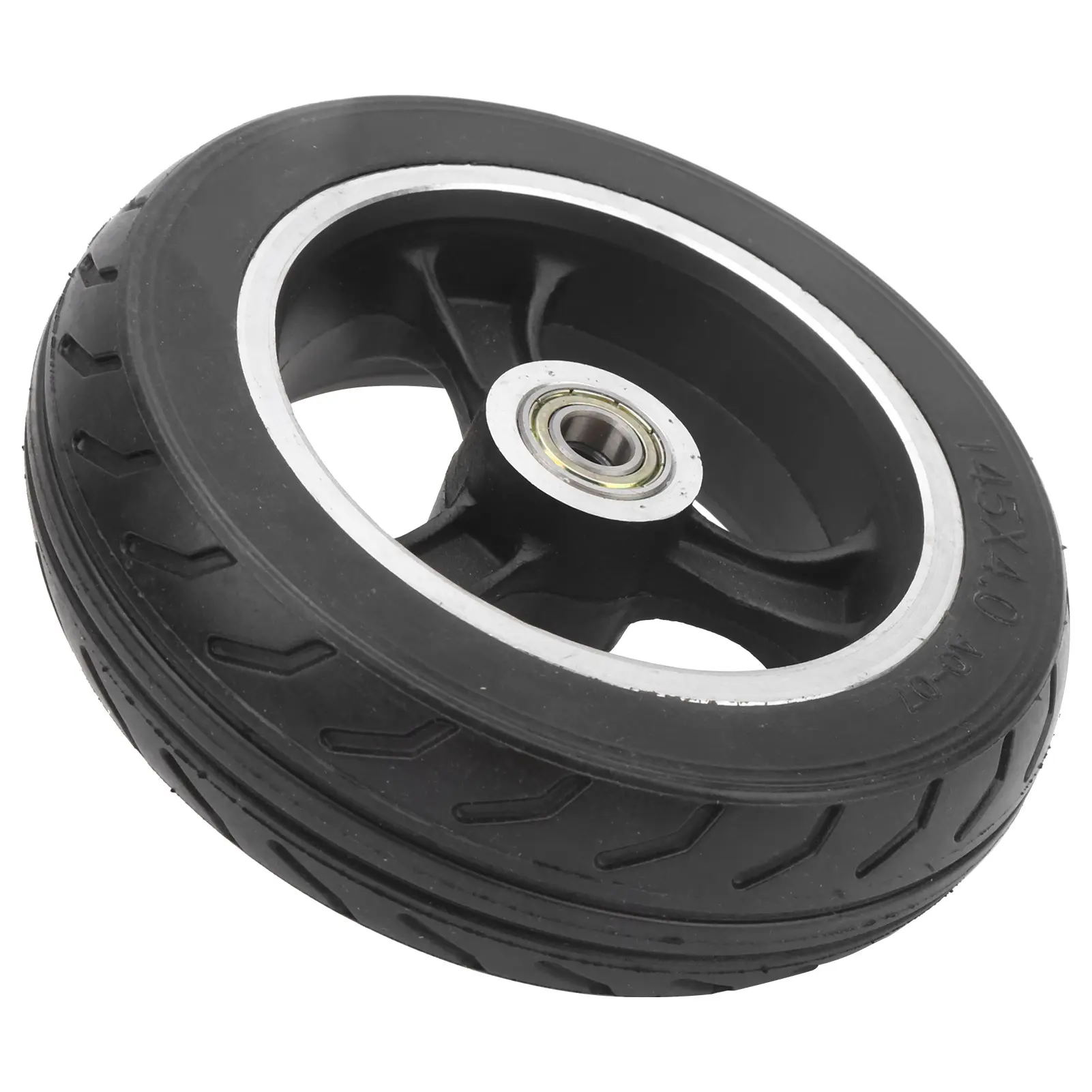 6 Inch Solid Wheel 145x4.0 Rubber Wear Resistant Solid Flat Free Explosion Proof Wheel Set for Electric Scooters