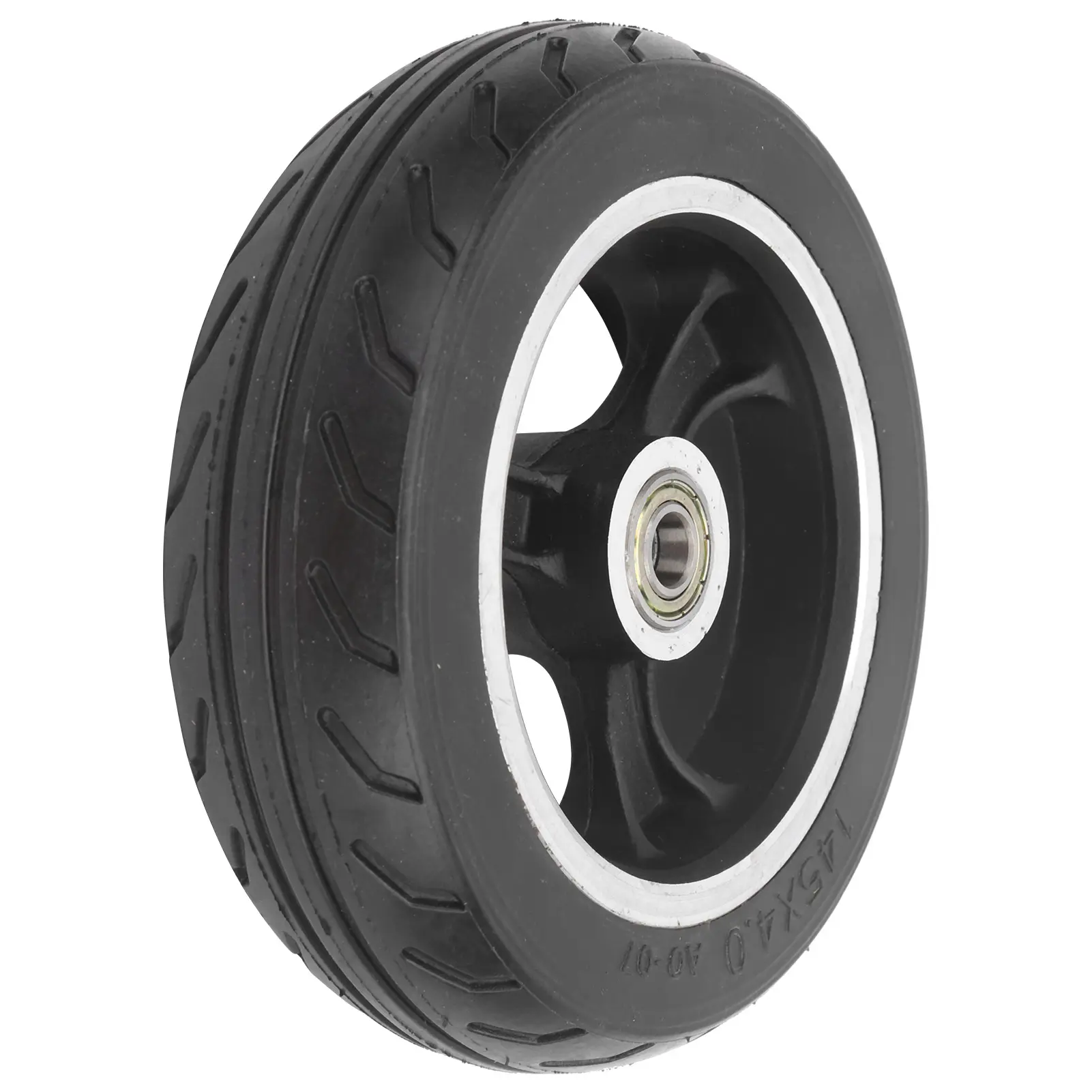 6 Inch Solid Wheel 145x4.0 Rubber Wear Resistant Solid Flat Free Explosion Proof Wheel Set for Electric Scooters