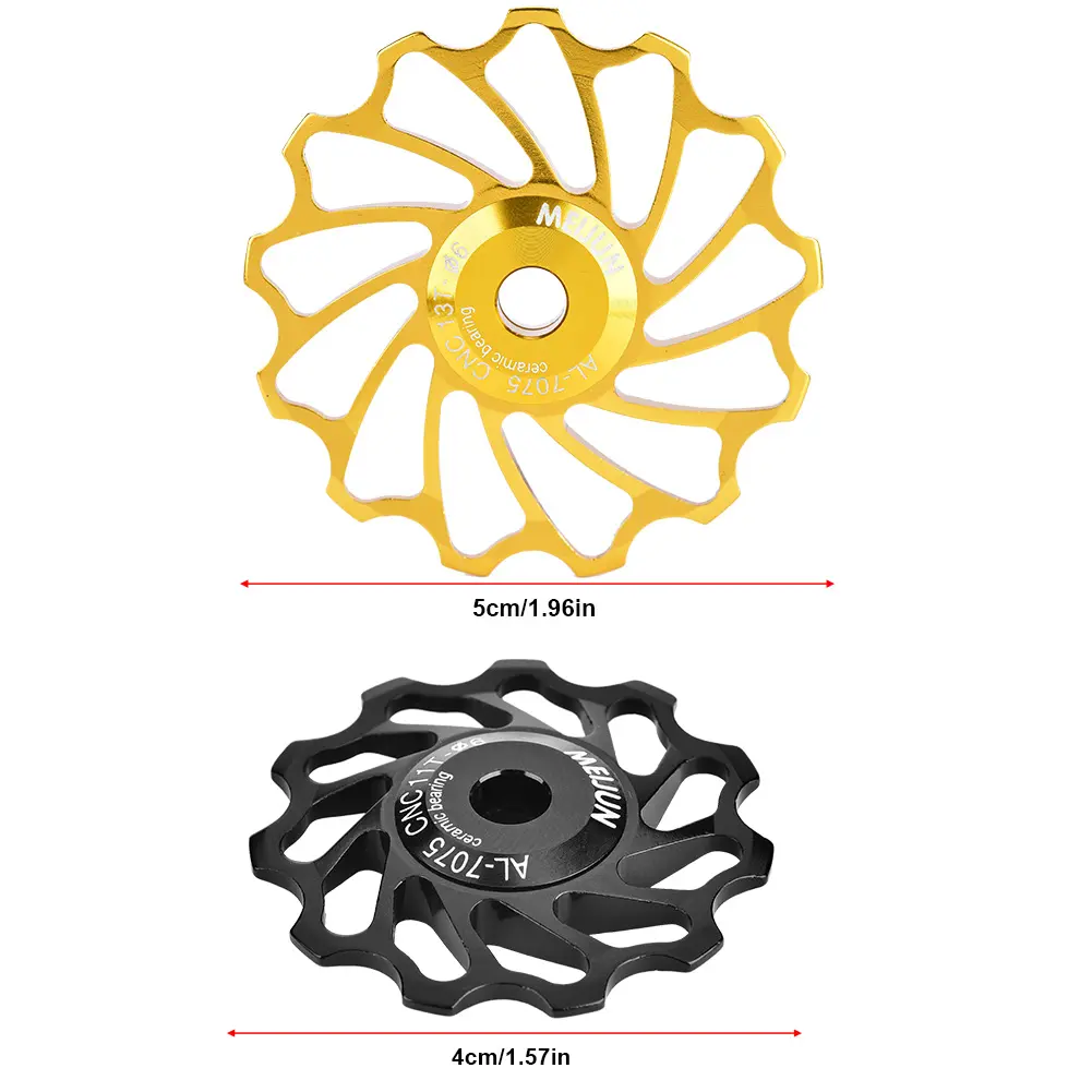 Rear Bearing Roller 1 Pair MEIJUN Ceramic Bearing Rear Pulley Jockey Wheel Bike Guide Roller Bicycle Roller Rear Roller