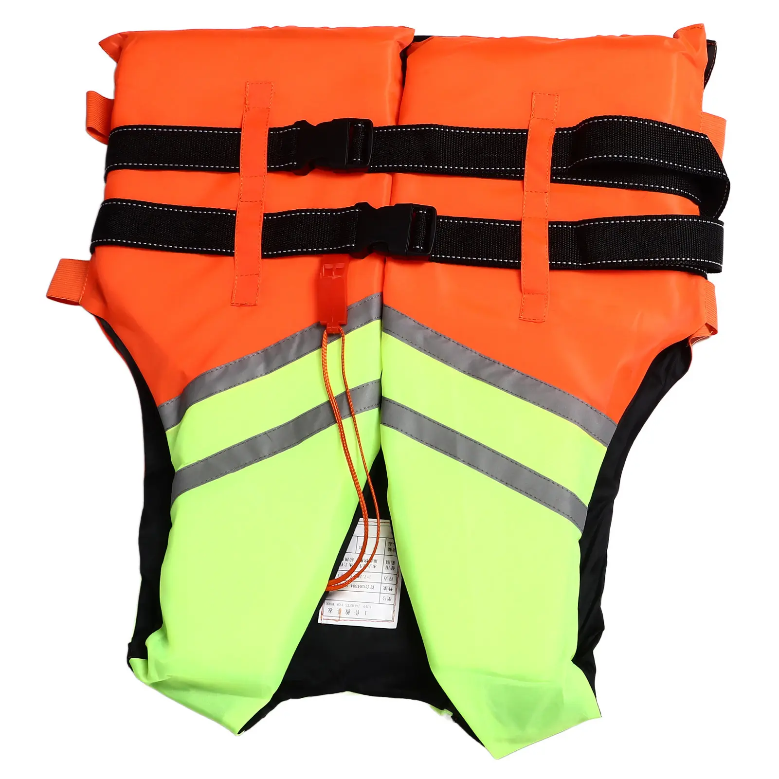 Adults Life Vest Oxford Cloth Polyethylene Foam Life Jacket Outdoor Drifting Lifesaving Vest with Whistle Orange Splicing Style