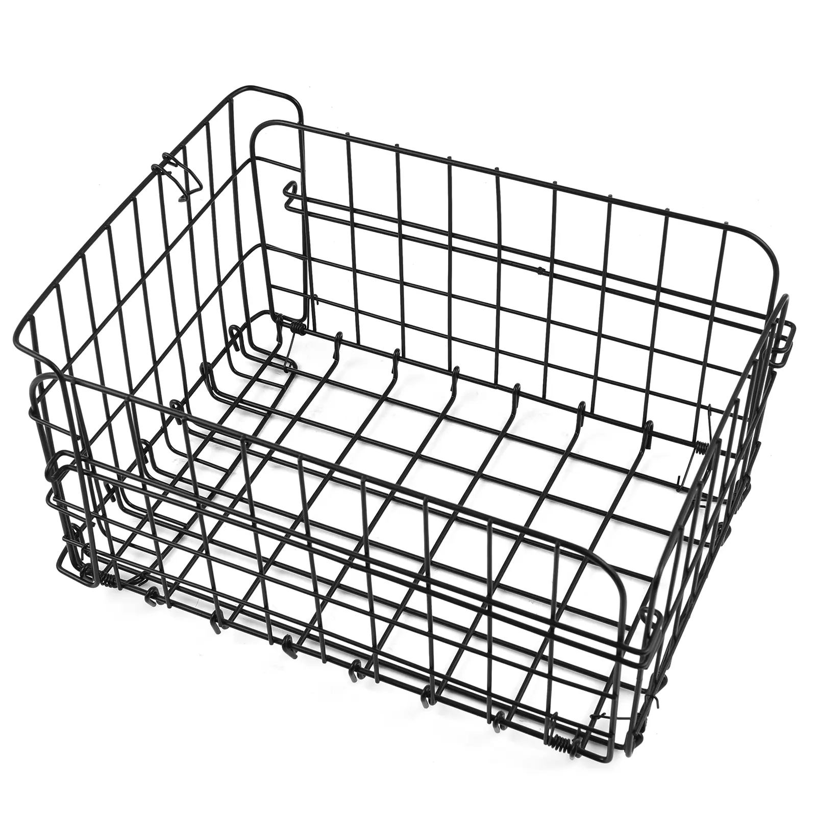 60L Folding Rear Bike Basket with Removable Liner Bag Rain Cover Net Bag Easy Assembly for Carrying Dogs Pets Fruit Grocery
