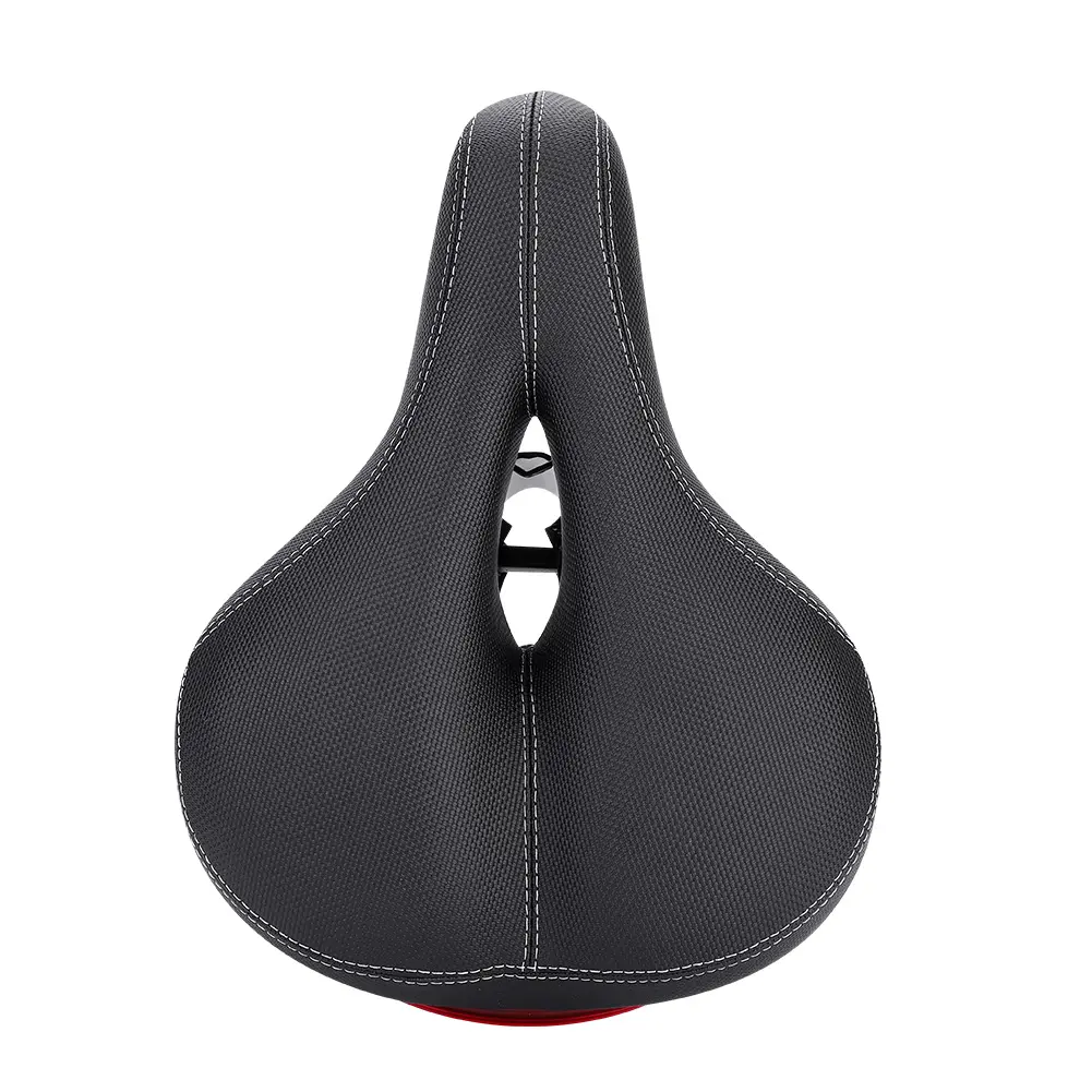 Bike Saddle with Tail Light Waterproof Shock Absorption Soft Comfortable Bike Seat Replacement for Mountain Road Bikes Accessory