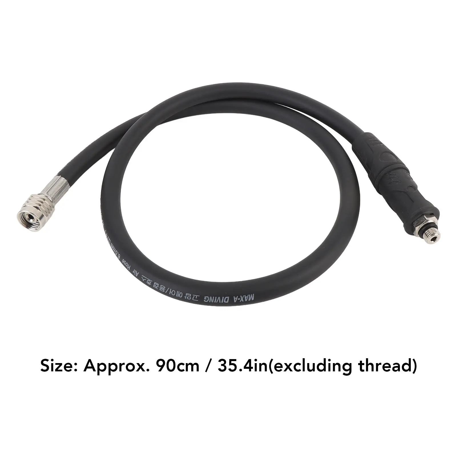 35.4in Diving Medium Pressure Hose PVC Aluminum Alloy Diving Second Stage Regulator Hose Diving Regulator Hose