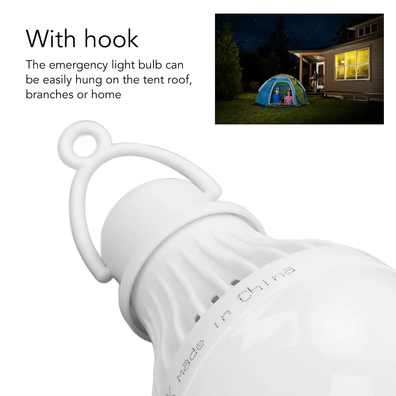 USB LED Camping Light Bulb Portable Lightweight High Brightness Plastic 5W USB Rechargeable Light Bulb for Hiking for Hunting