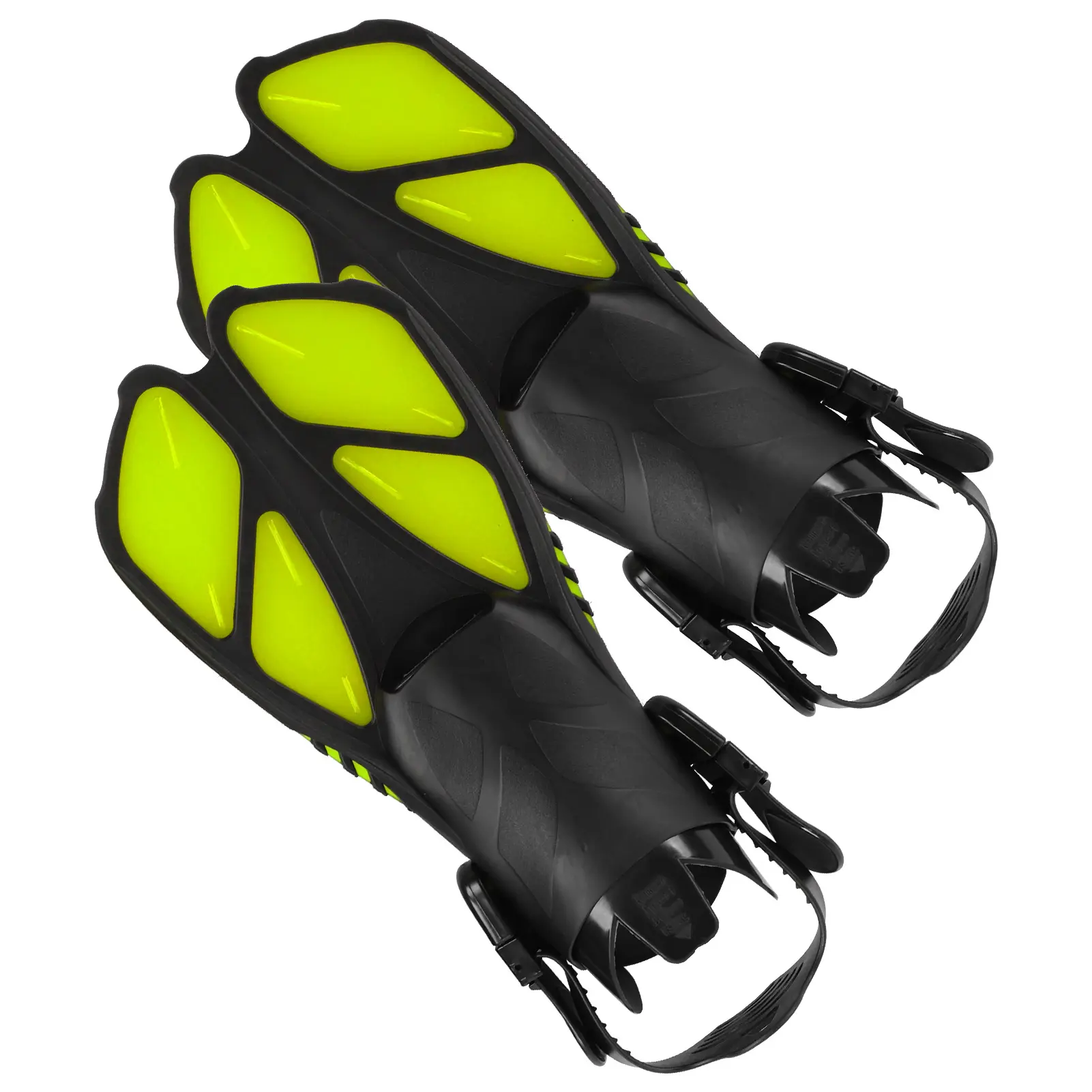 2Pcs Adjustable Swimming Fins Soft TPR PP Open Heel Long Diving Flippers for Snorkeling