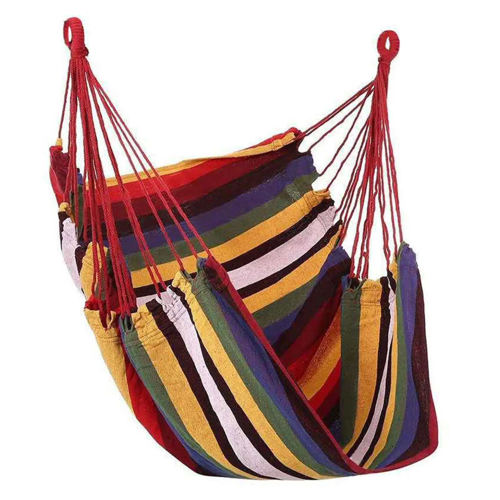 Hammock Chair Hammock Chair Canvas Portable Comfortable Colorful Stripe Chair Hanging Rope Swing for Indoor Hammock Swing Chair