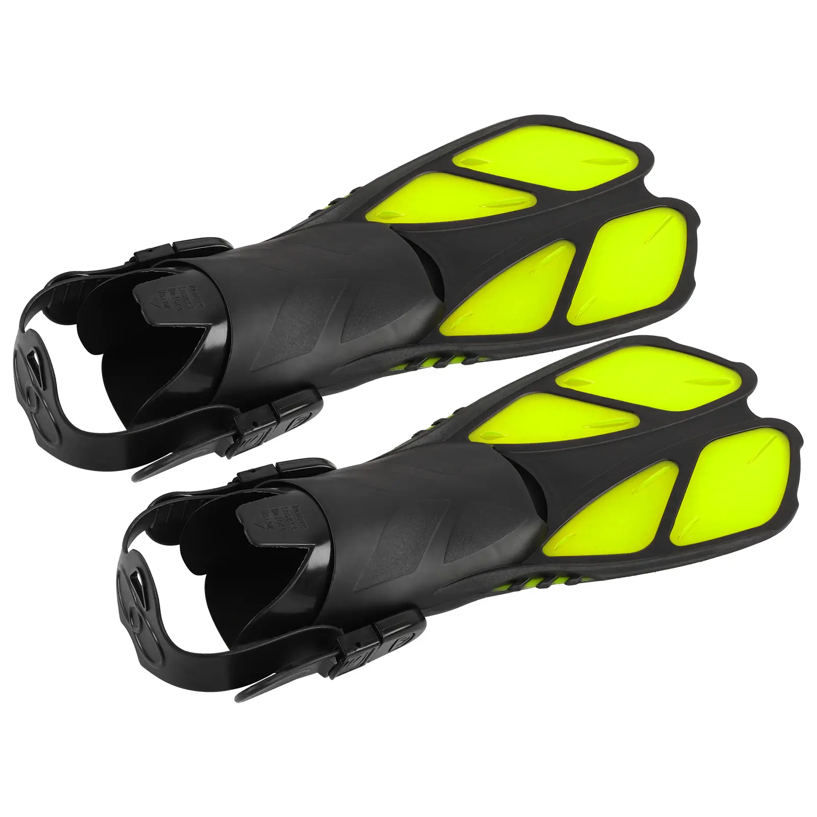 2Pcs Adjustable Swimming Fins Soft TPR PP Open Heel Long Diving Flippers for Snorkeling