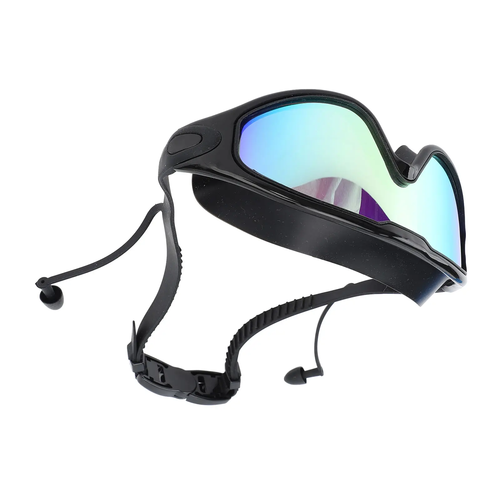 Swim Goggles Wide View Swimming Goggles Waterproof Anti Fog Electroplating Swim Glasses with Earplugs for Water Sports