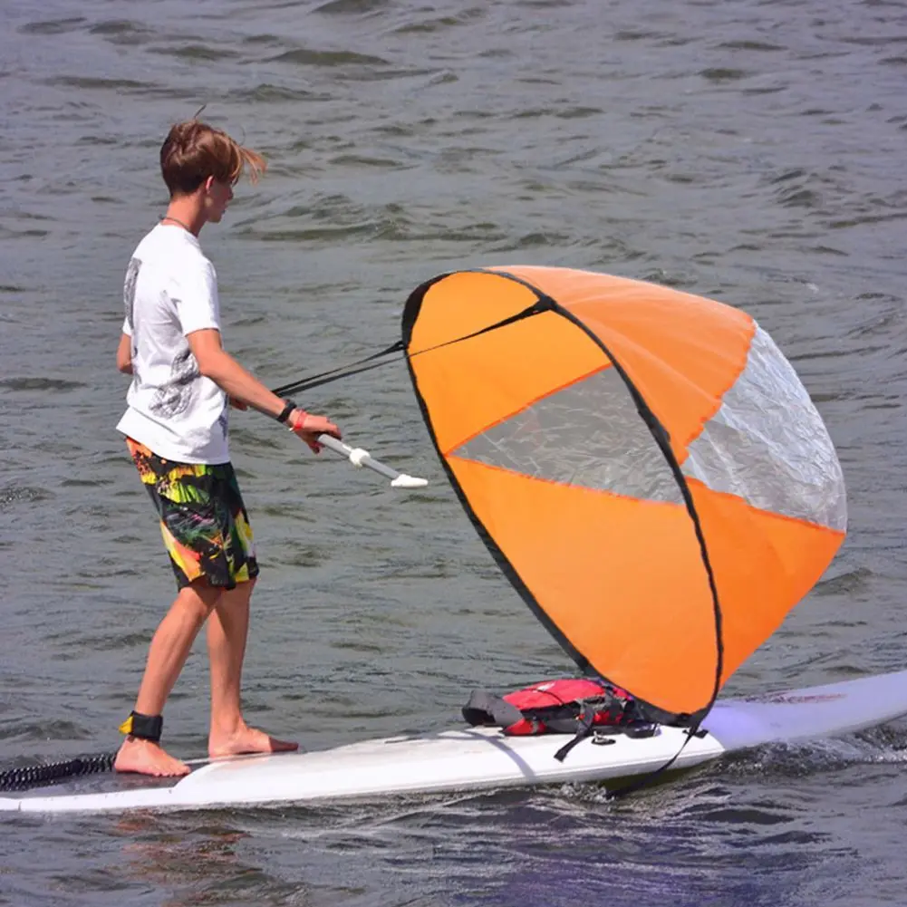 Kayak Sail with Transparent Window Portable Foldable High Transparency Special Sail for Kayak Canoe Inflatable Boats