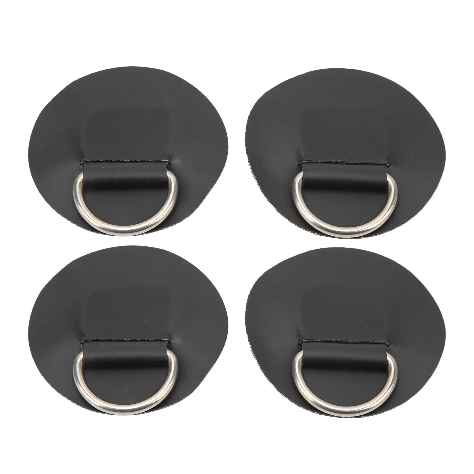 4Pcs D Ring Patch PVC Stainless Steel Surfboard Single Layer Round Shape D Ring Pad for Inflatable Boat Kayak Canoe