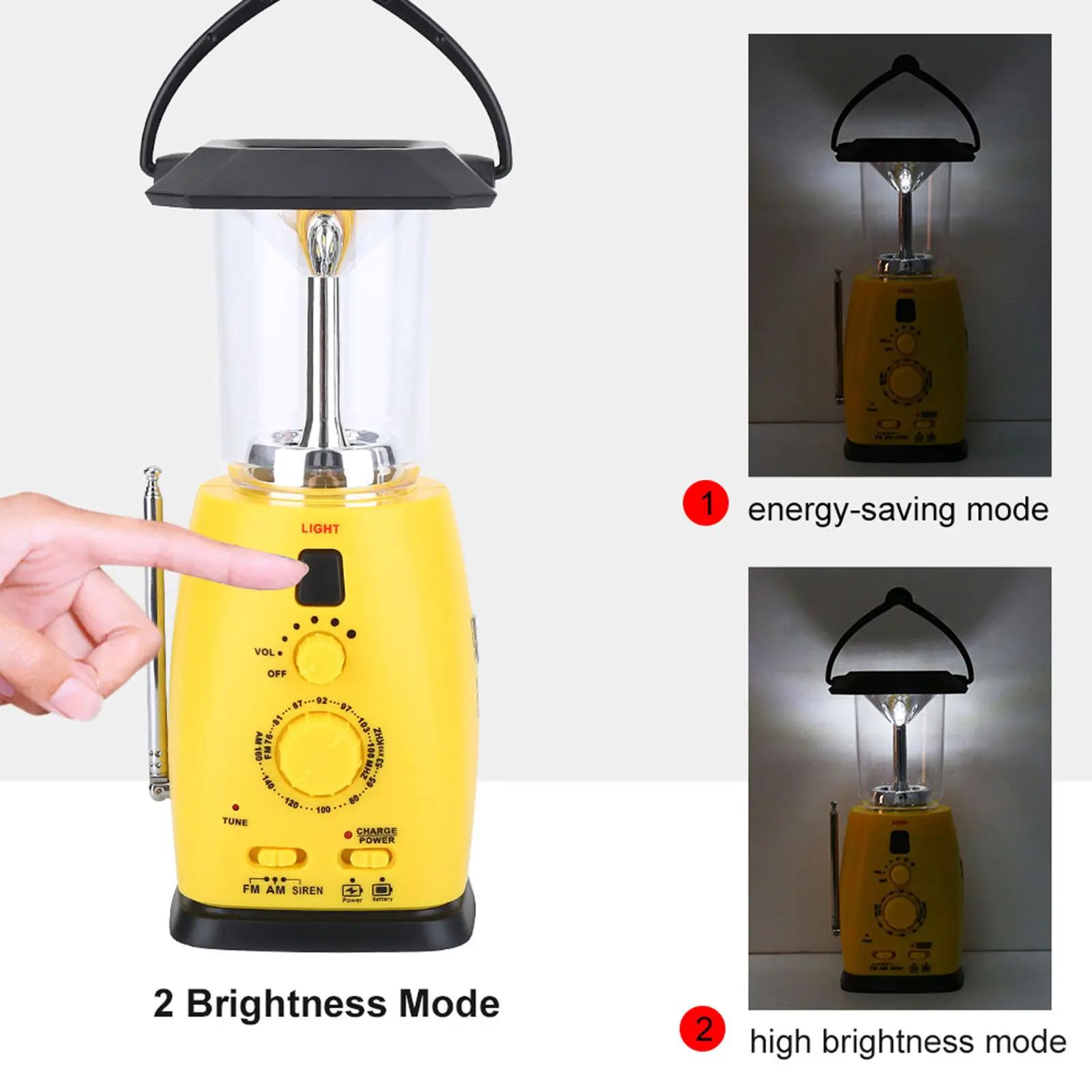 Emergency Charger Flash Hand Crank Solar Power LED Camping Emergency Flashlight Torch Lamp Phone Charger Hand Crank LED Flash