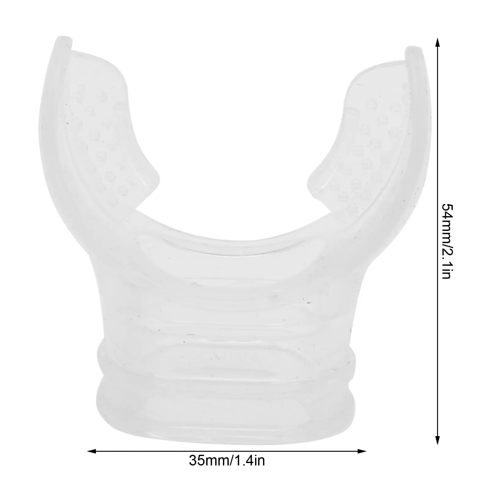 4pcs Transparent Snorkel Mouthpiece Food Grade Silicone Diving Bite Mouthpiece for Scuba Secondary Head or 35mm Breathing Tube