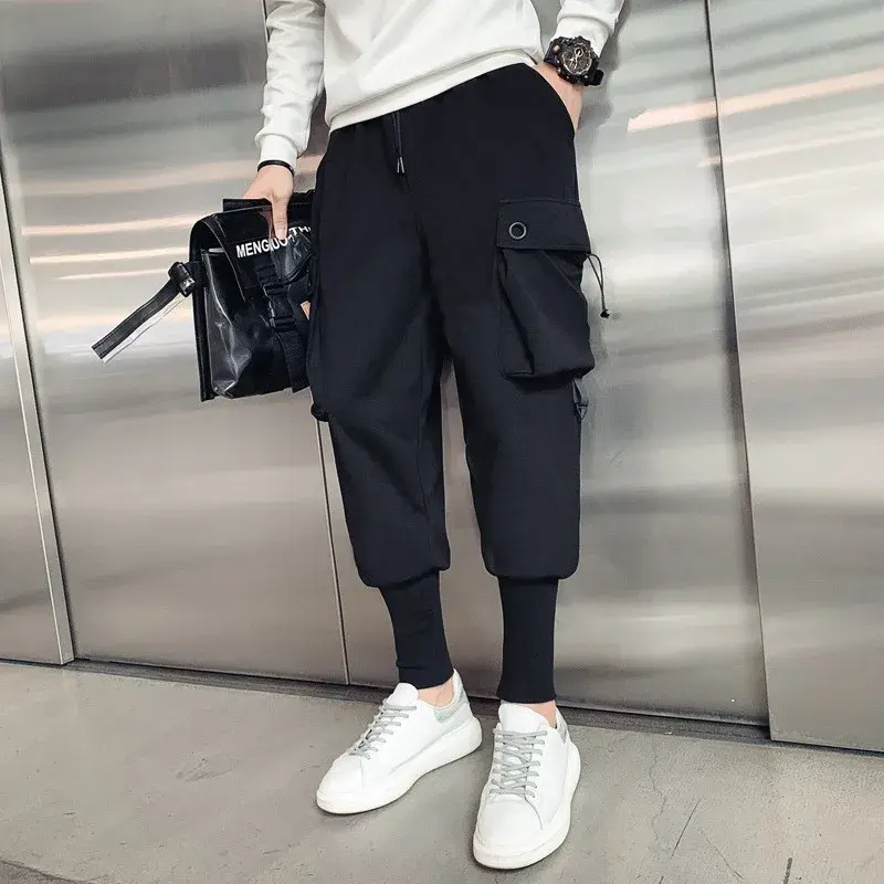 Stylish Cargo Pants Men Y2k Techwear Big Pocket Design Slim Fit Trousers Teenager Stylish Streetwear Hip Hop Pencil Pants