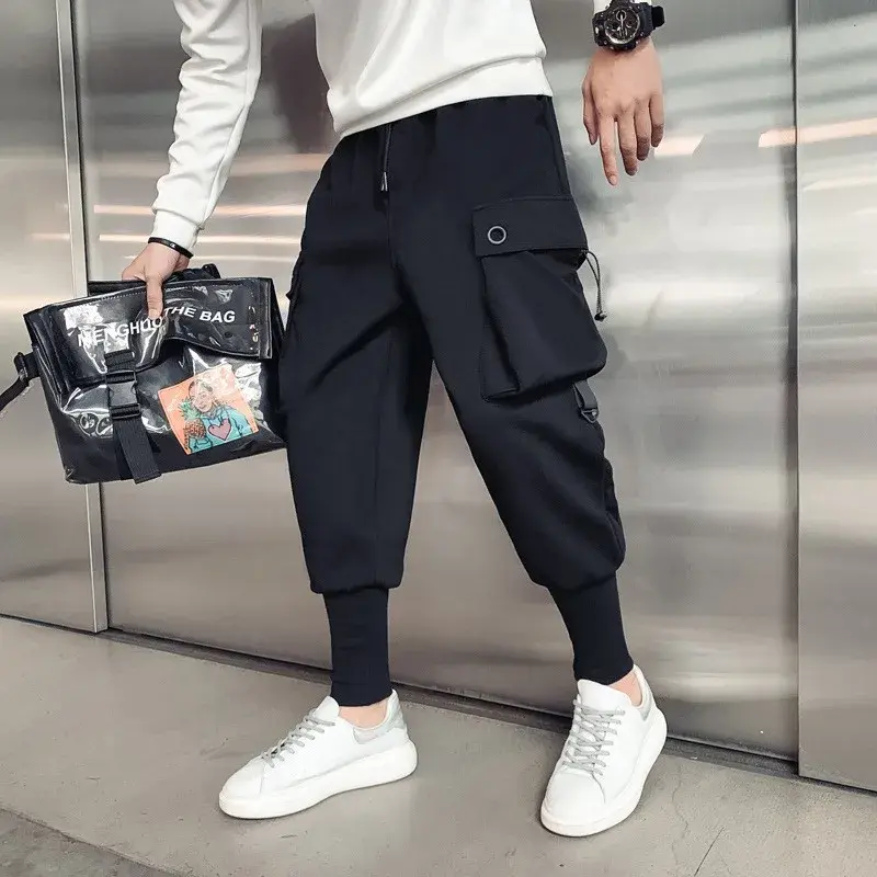 Stylish Cargo Pants Men Y2k Techwear Big Pocket Design Slim Fit Trousers Teenager Stylish Streetwear Hip Hop Pencil Pants