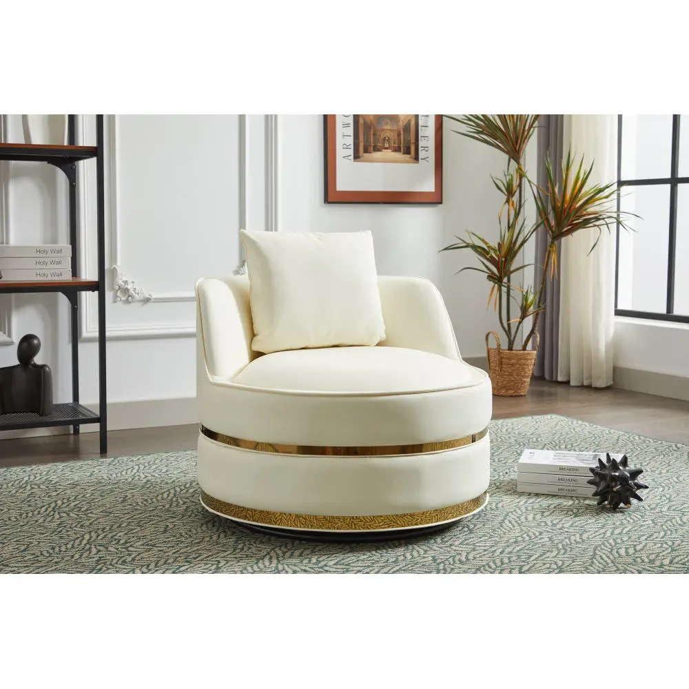 Swivel Chair, 360 Degree Swivel Armchair with Upholstered Single Chair for Living Room/Bedroom/Study Room