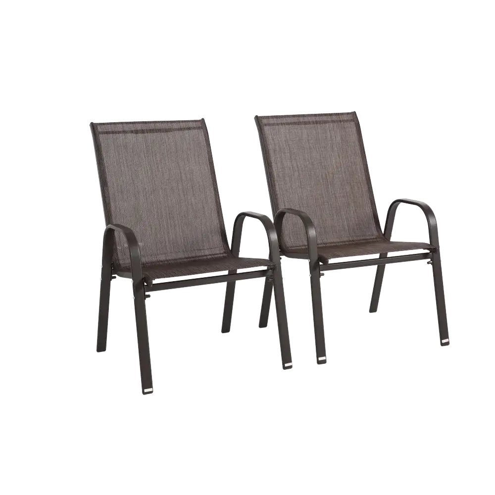 2-piece Patio Chair Set, Outdoor Chairs in Breathable Textilene Fabric with Armrests and High Backrest for Garden Patio Pool
