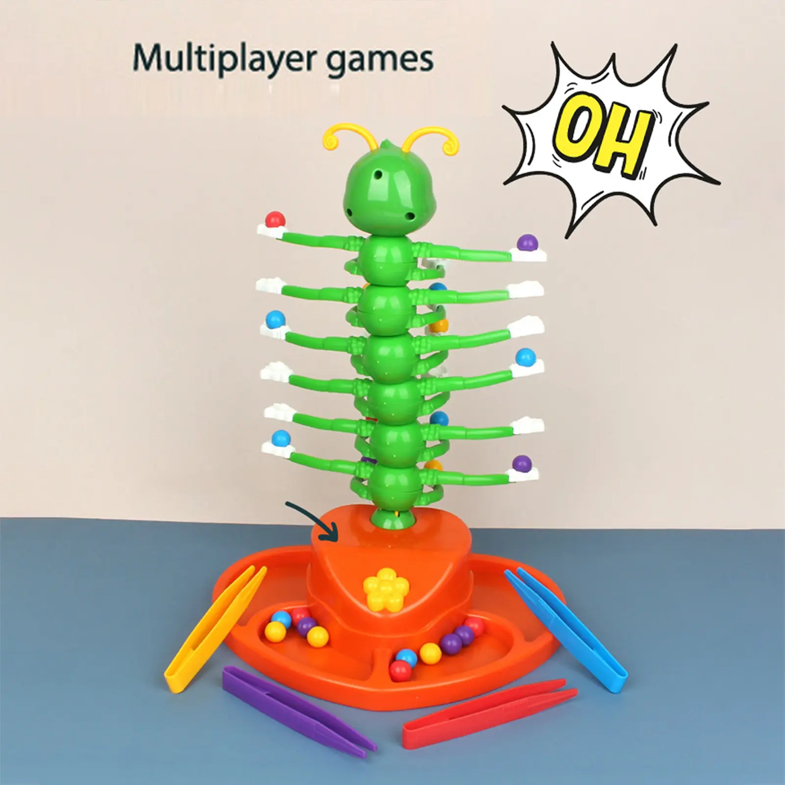 Electric Swing Dancing Fun Caterpillar Toy Novelty Party Board Game With Sound Effect Compete To Place Colorful Bead Puzzle Game