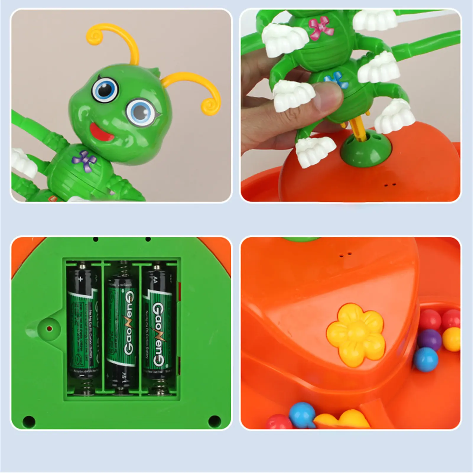 Electric Swing Dancing Fun Caterpillar Toy Novelty Party Board Game With Sound Effect Compete To Place Colorful Bead Puzzle Game