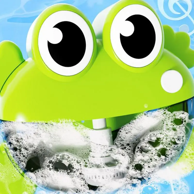 Bubble Maker for Bathtub Cute Frog Crocodile Bathing Toys Baby Bath Bubble Machine Bathtime Shower Toys Birthday Easter Basket