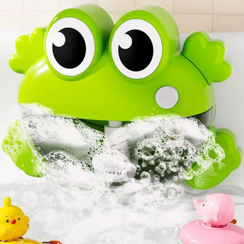 Bubble Maker for Bathtub Cute Frog Crocodile Bathing Toys Baby Bath Bubble Machine Bathtime Shower Toys Birthday Easter Basket