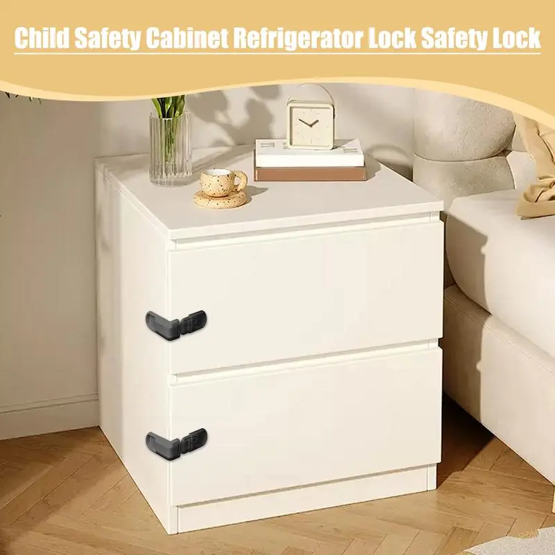 10pcs Child Proof Cabinet Door Lock Removable Secure Sturdy Kids Proofing Baby Stuff For Furniture Kitchen Ovens