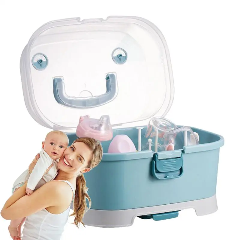 Baby Milk Bottle Storage Organizer Removable Portable Dust Proof Baby Bottle Rack Large Capacity Space Saving Boxes For Nursery