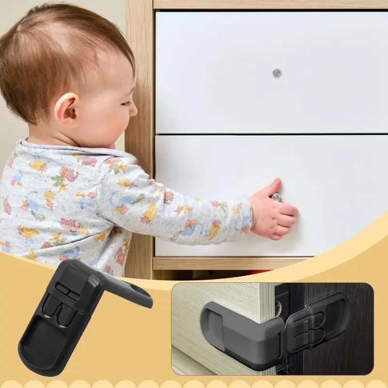 10pcs Child Proof Cabinet Door Lock Removable Secure Sturdy Kids Proofing Baby Stuff For Furniture Kitchen Ovens