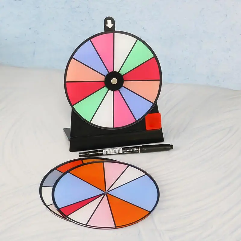 Spinning Prize Wheel With Heavy Duty Base Spinning Wheel For Prizes With 14 Slots Prize Wheel With Marker And Erase For Party