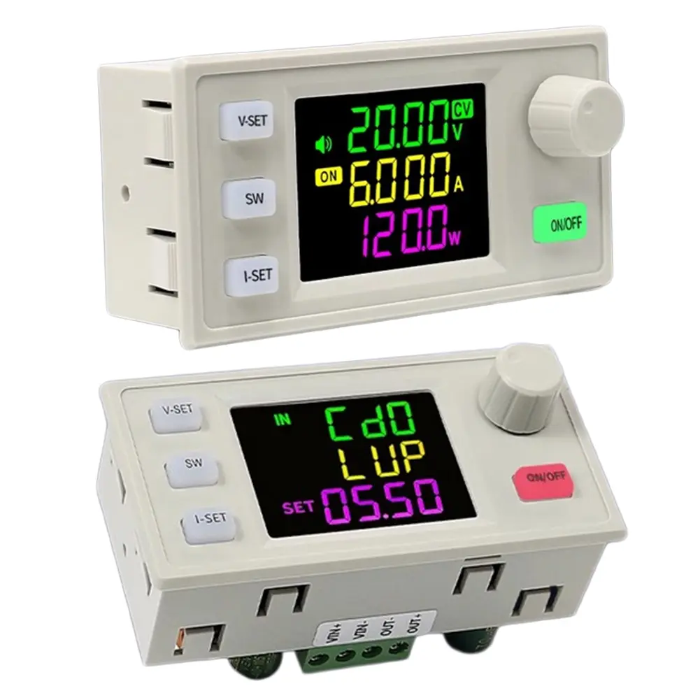 SK120X CNC DC 6-36V/0-36V DC DC Buck Boost Converter Boost/Buck Adjust Regulated Power Supply Module with LCD Display 120W USB