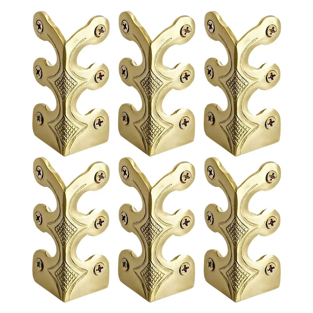 6 PCS Vintage Iron Skiffers Iron Skirting Board Corner Protectors Corner Brackets for Jewelry Wooden Box Antique Furniture
