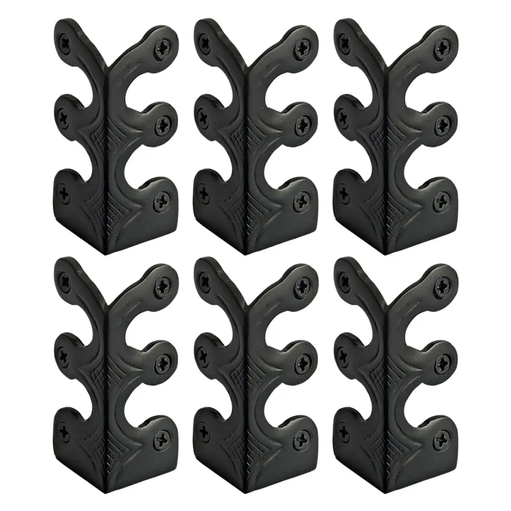 6 PCS Vintage Iron Skiffers Iron Skirting Board Corner Protectors Corner Brackets for Jewelry Wooden Box Antique Furniture