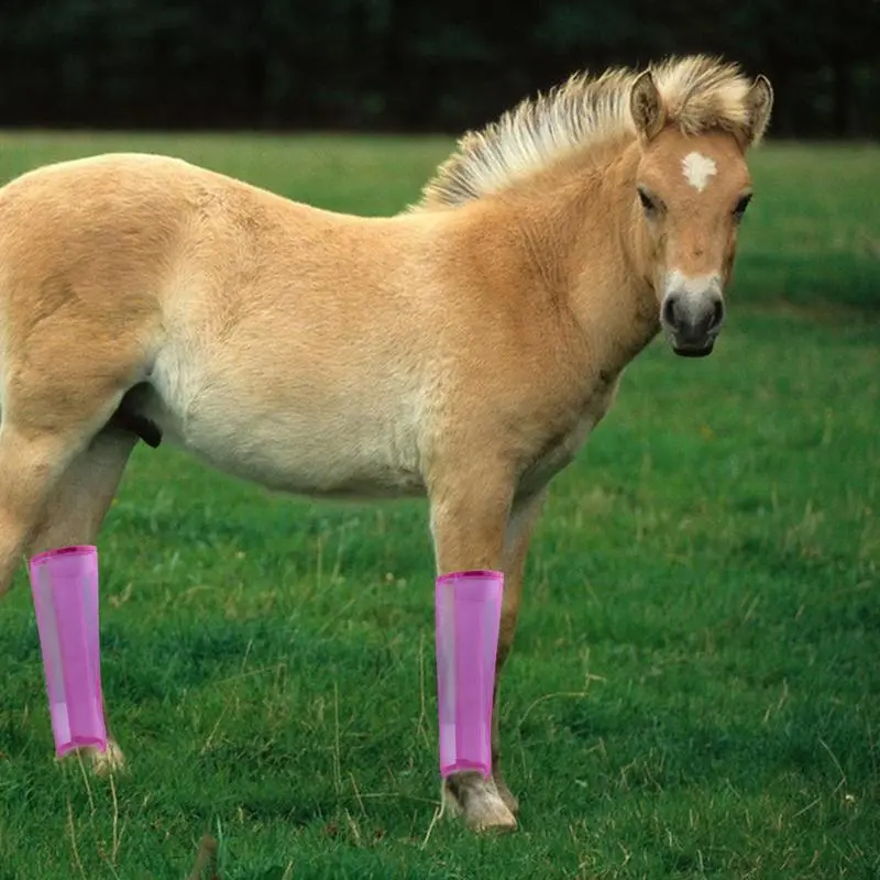 Horse Leg Guards 4 PCS Horse Leggins Reusable Fly Boots Fly Boots Horses Minimizes Leg Fatigue Reduces Stomping