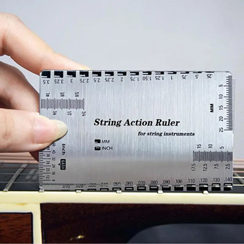 Guitar String Gauge Measuring Tool Measuring Tool String Height Gauge Multi-Functional Precision Action Ruler Bass Setup
