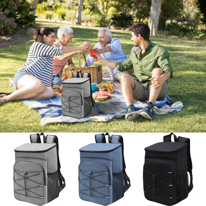 Insulated Backpack Leakproof Insulated Cooler Bag With Side Pockets Heavy Duty Soft Portable Grocery Box Waterproof Thermal