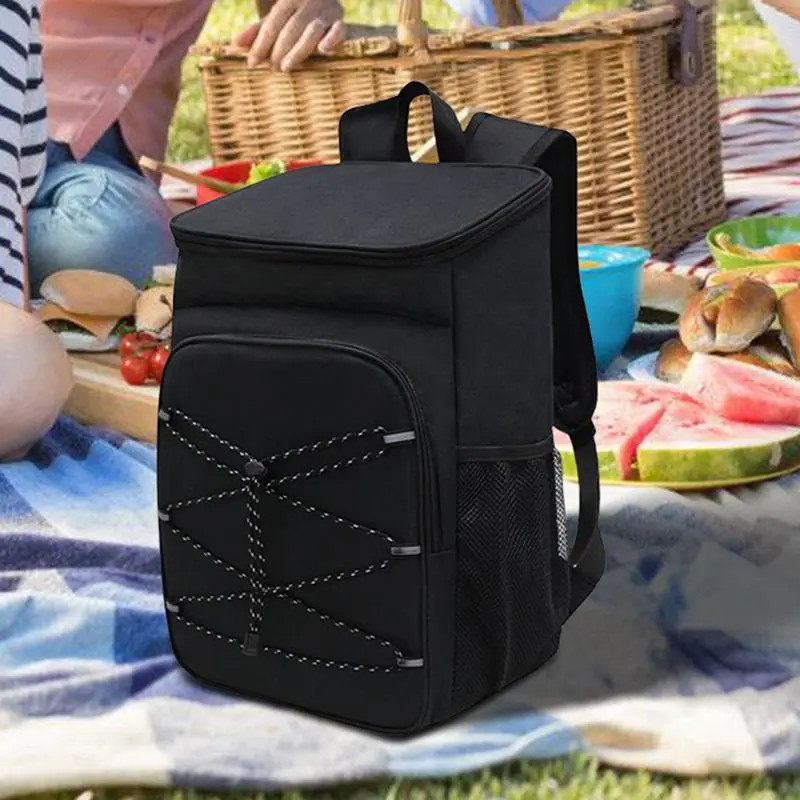 Insulated Backpack Leakproof Insulated Cooler Bag With Side Pockets Heavy Duty Soft Portable Grocery Box Waterproof Thermal