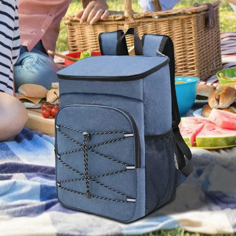 Insulated Backpack Leakproof Insulated Cooler Bag With Side Pockets Heavy Duty Soft Portable Grocery Box Waterproof Thermal
