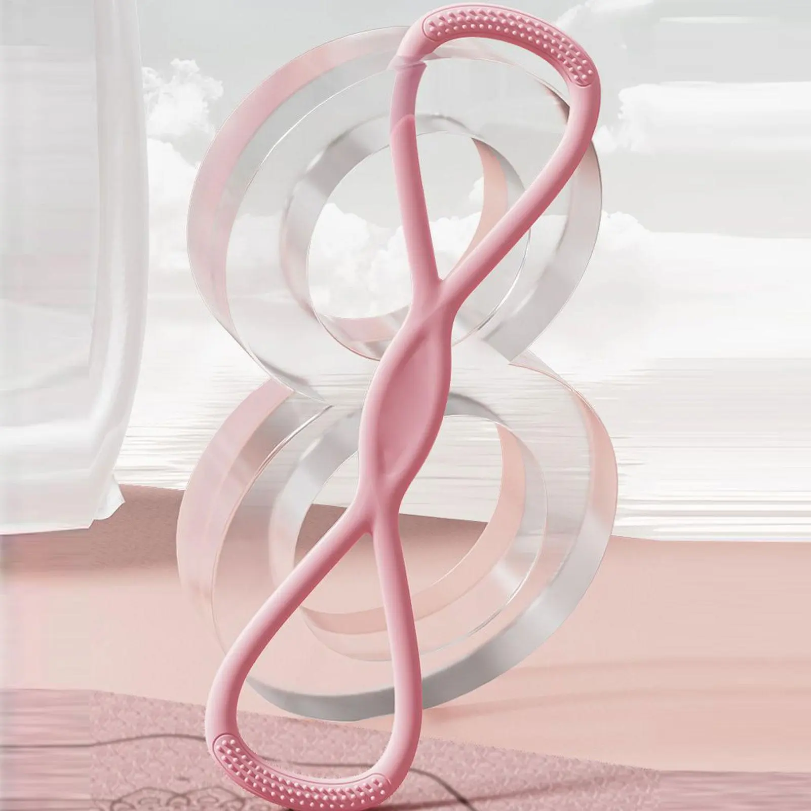 Exercise Bands With Handles Figure 8 Silicone Yoga Bands Strength Training Equipment For Upper Body Arm Back Shoulder Strength
