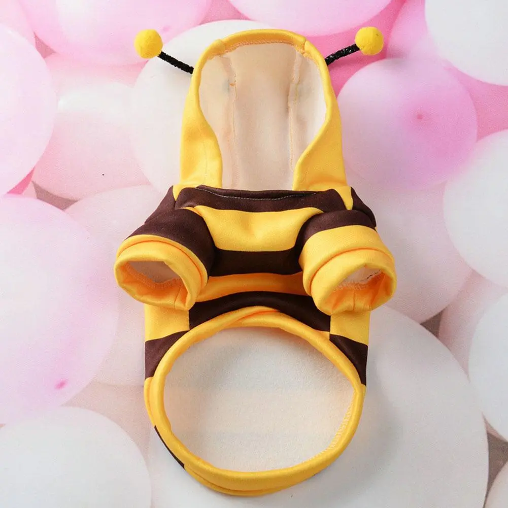 Pet Yellow Costume Honey Bee Role Play Hoodie with Buckle or Not Dogs Cats Party Cosplay Funny Outfit Clothes Dog Hoodies