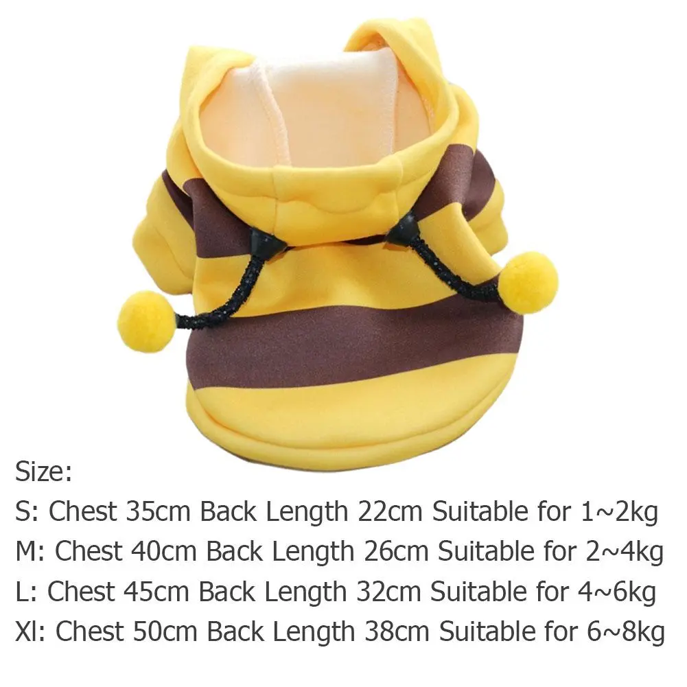 Pet Yellow Costume Honey Bee Role Play Hoodie with Buckle or Not Dogs Cats Party Cosplay Funny Outfit Clothes Dog Hoodies