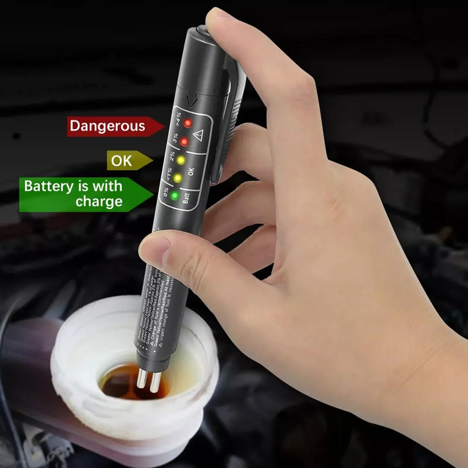 Brake Fluid Tester Auto Car Brake Liquid Digital Tester For DOT3/DOT4/DOT5.1 Accurate Oil Quality Check Pen Sound Light Alarm
