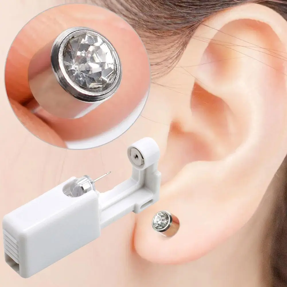 1PC Disposable Sterile Ear Piercing Unit Cartilage Tragus Helix Self Piercing Gun NO PAIN Piercer Tool Kit Machine With Earrings